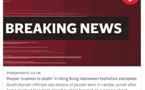 荒谬!英国媒体将首尔踩踏事故报道成香港-黑榜