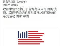 美国自曝多个政府拨款支持中国境内LGBT项目 谁收钱了!-黑榜